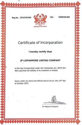 JP Lizpadmore Company - Licence